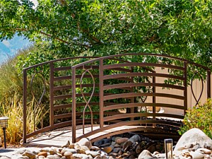 Custom bridge with handrails